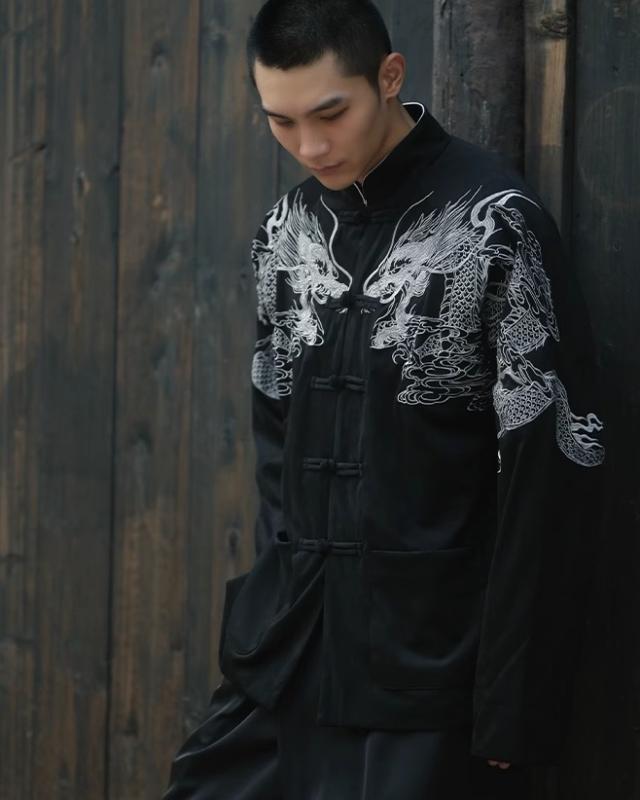 楽天市場】チャイナ ジャケット ドラゴン刺繍 かっこいい 龍 メンズ