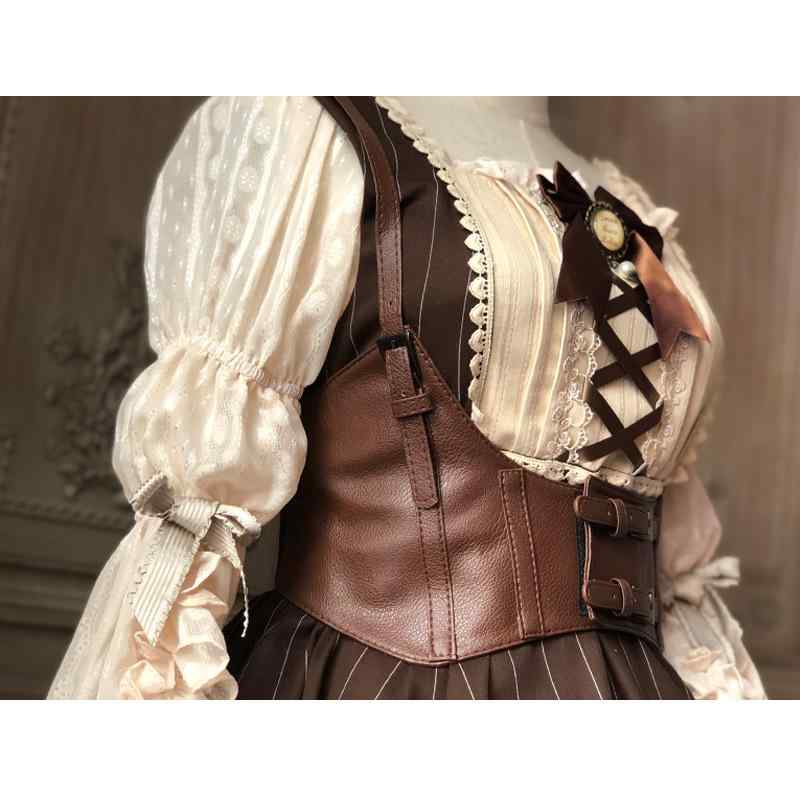 楽天市場】レザー コルセット ブラウンの通販