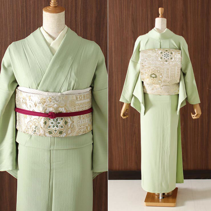 楽天市場】洗える 色無地 単衣 仕立て上がり 日本製 東レ（若草色