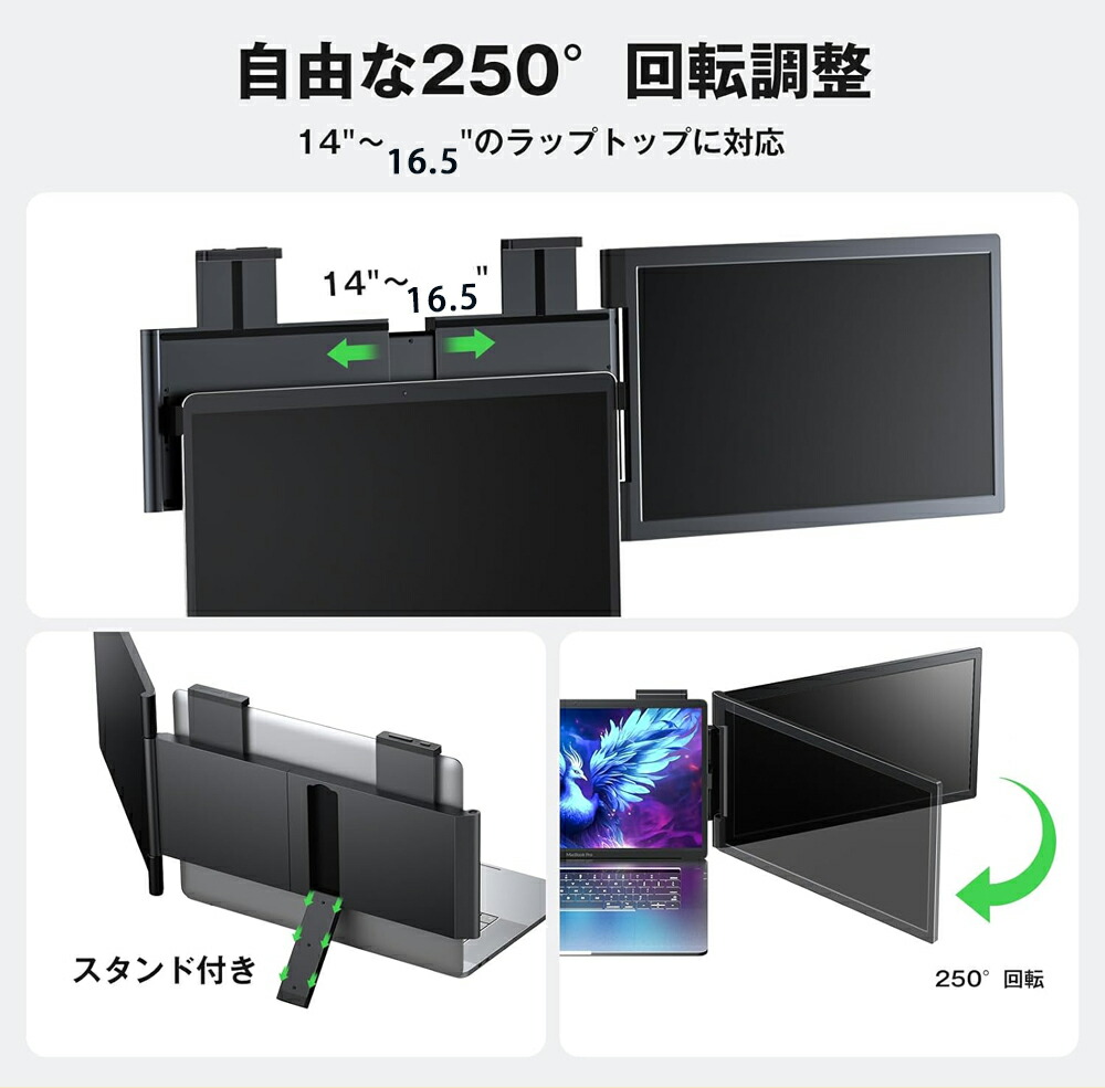 楽天市場】デュアルディスプレイ15.6インチ ダブルモニター 100%sRGB