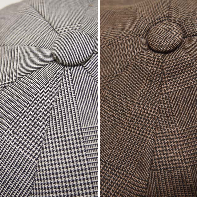 グレー系チェック ビッグアップル キャスケット グレー系チェック