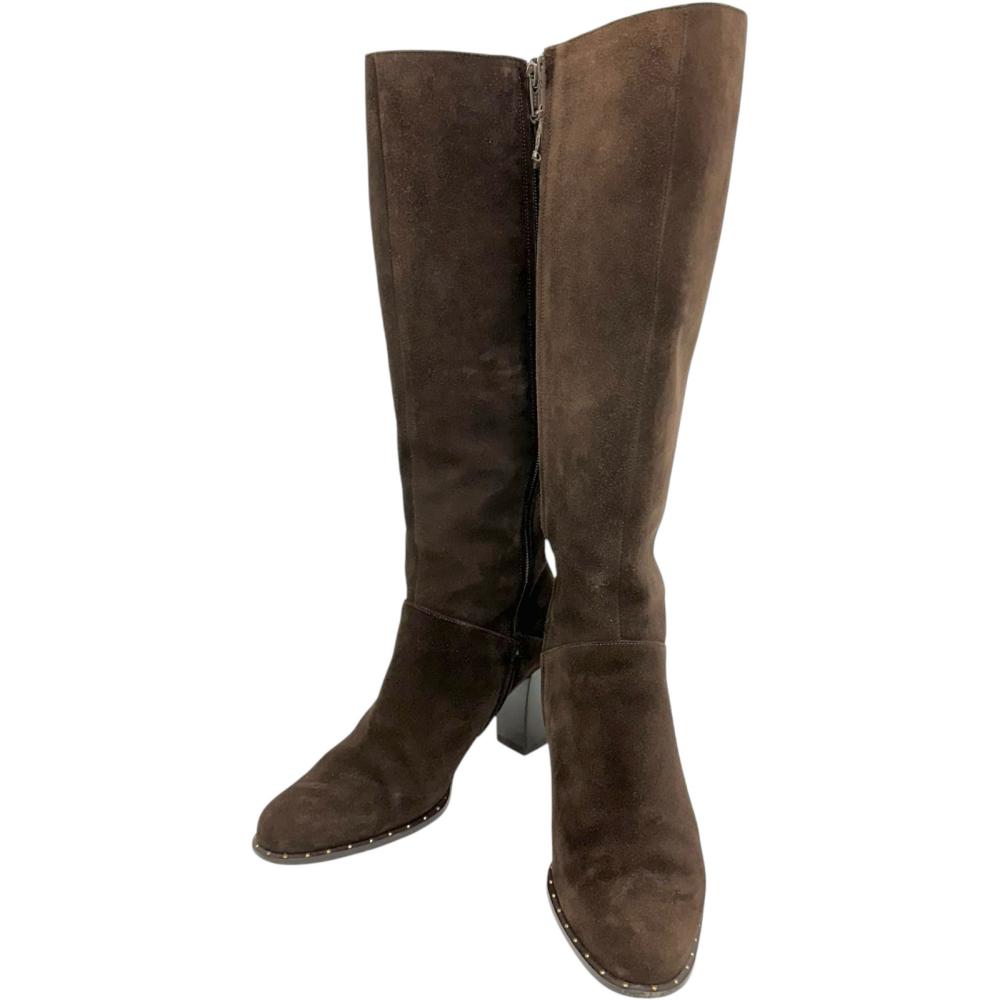 サルヴァトーレ フェラガモ ロングブーツ スエード ブラウン Salvatore