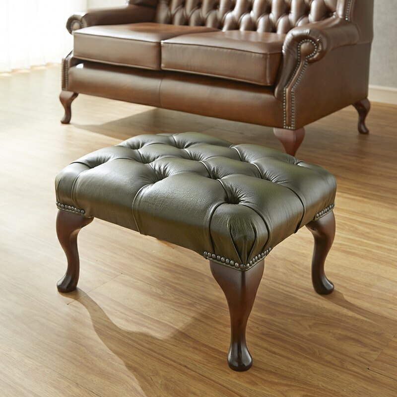 楽天市場】スツール Queen Anne チェスターフィールド アンティーク