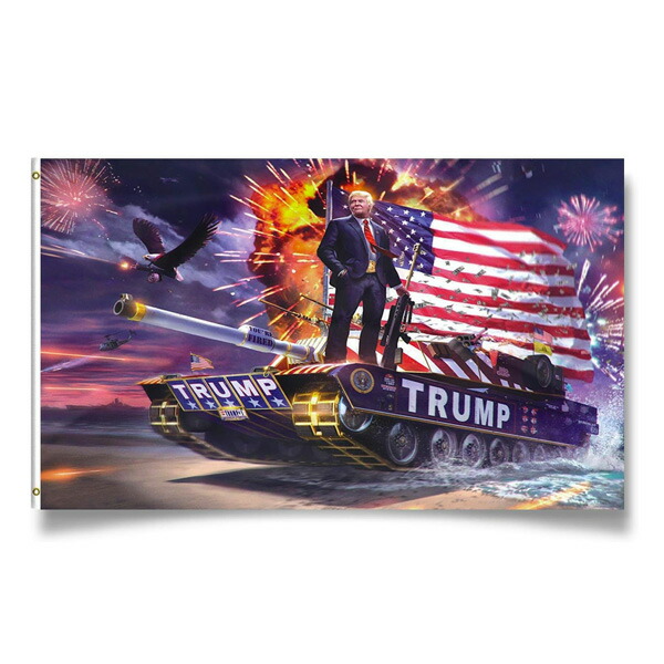 楽天市場】フラッグ ドナルド・トランプ 戦車 屋内・屋外用 91cm×152cm