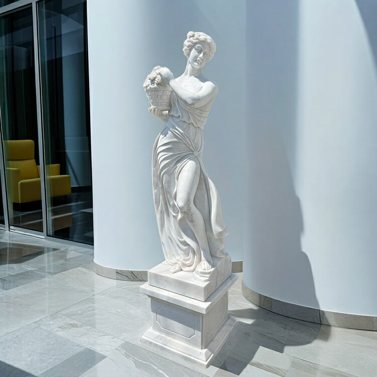楽天市場】天然大理石彫刻 花かごを持つヴィーナス (春) H200cm 四季
