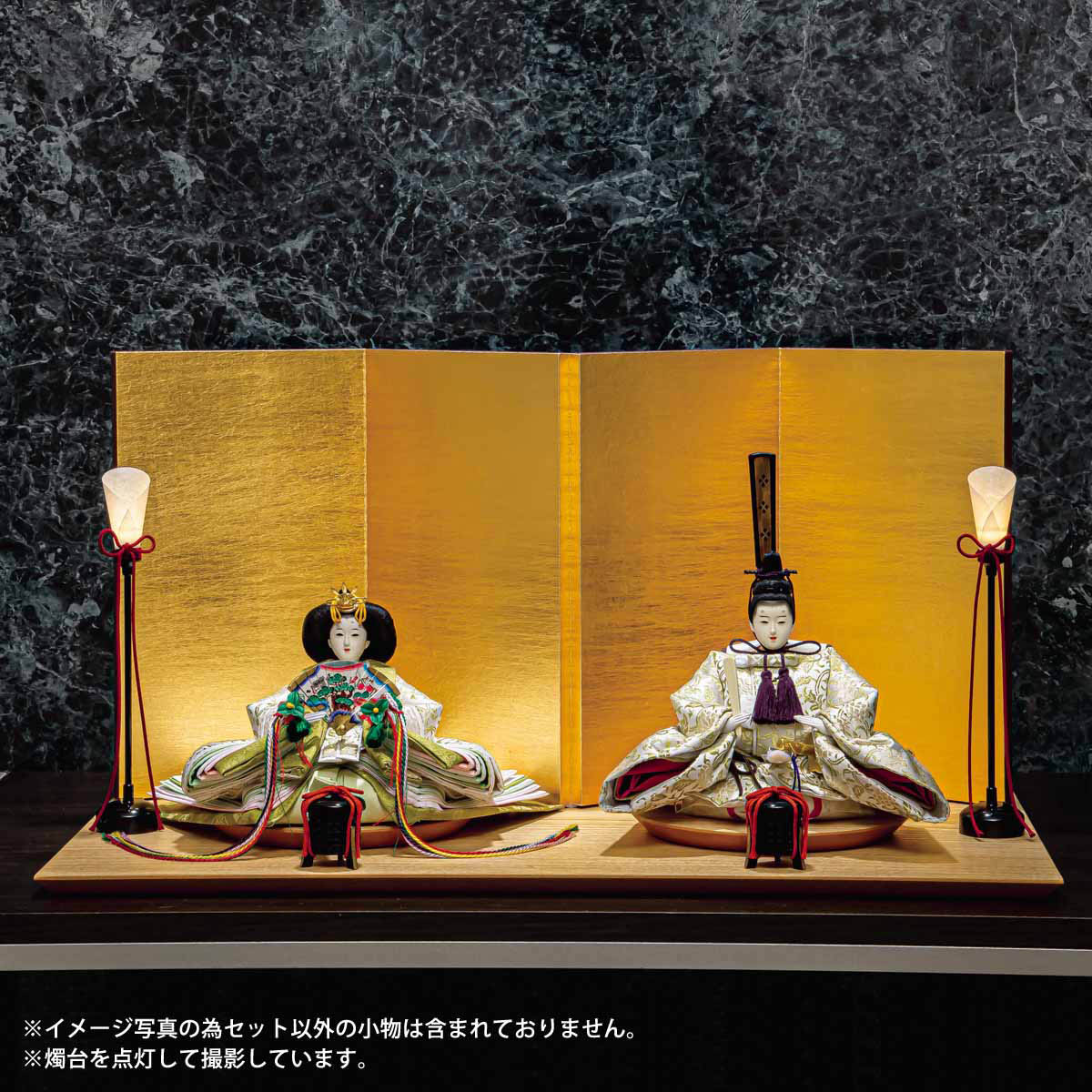 楽天市場】雛人形 コンパクト 親王飾り 平安寿峰作 唐草文様翠 京十二