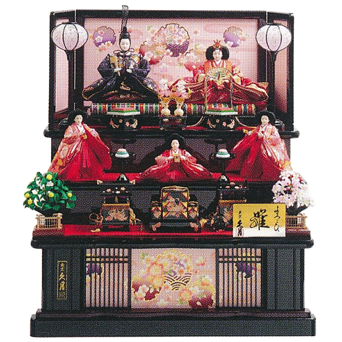 楽天市場】雛人形 コンパクト 三段飾り 段織 衣裳着 十番親王 小三五官