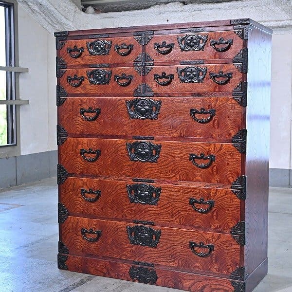 楽天市場】岩谷堂箪笥 54万「三、五尺 上四ッ抽 整理箪笥」欅材 漆塗り