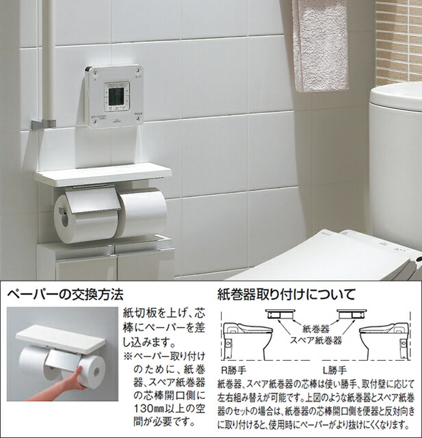 楽天市場】TOTO 棚付二連紙巻器 トイレットペーパーホルダー