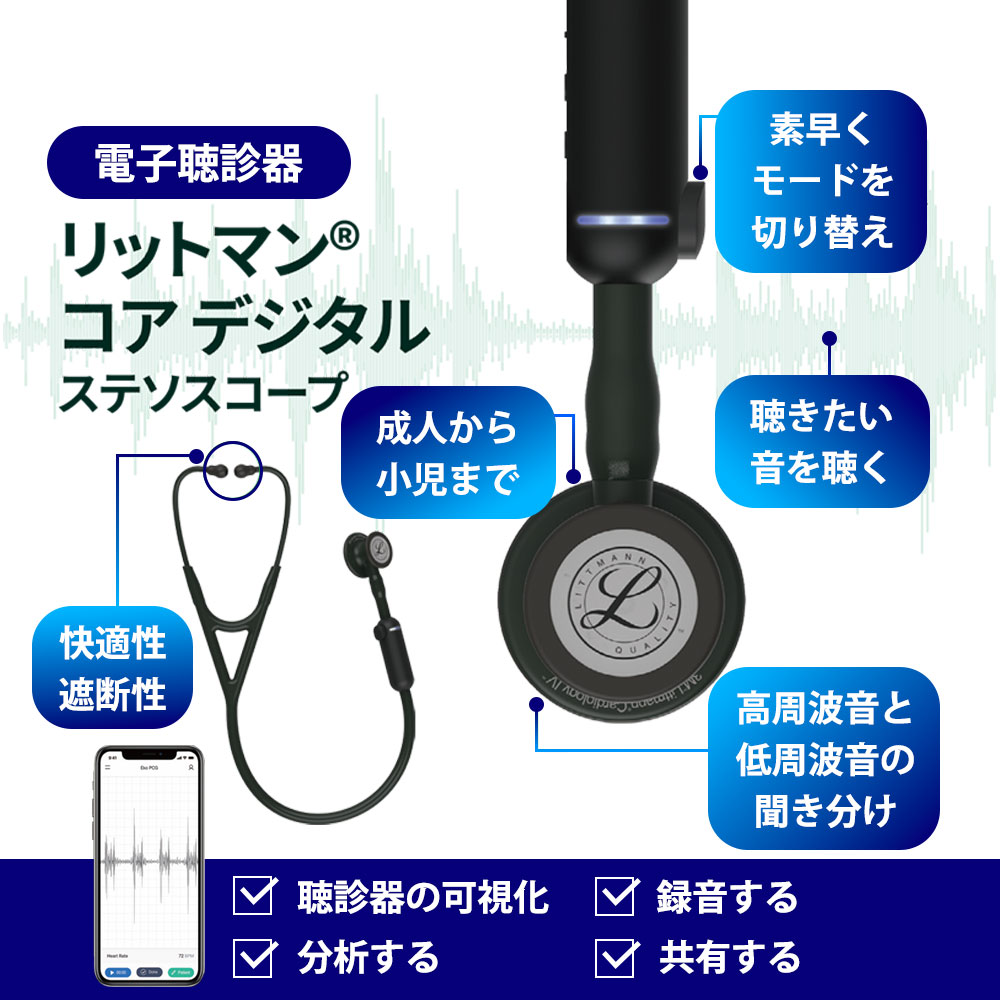 楽天市場】【国内正規品】3M 刻印対応 聴診器 リットマン コアデジタル