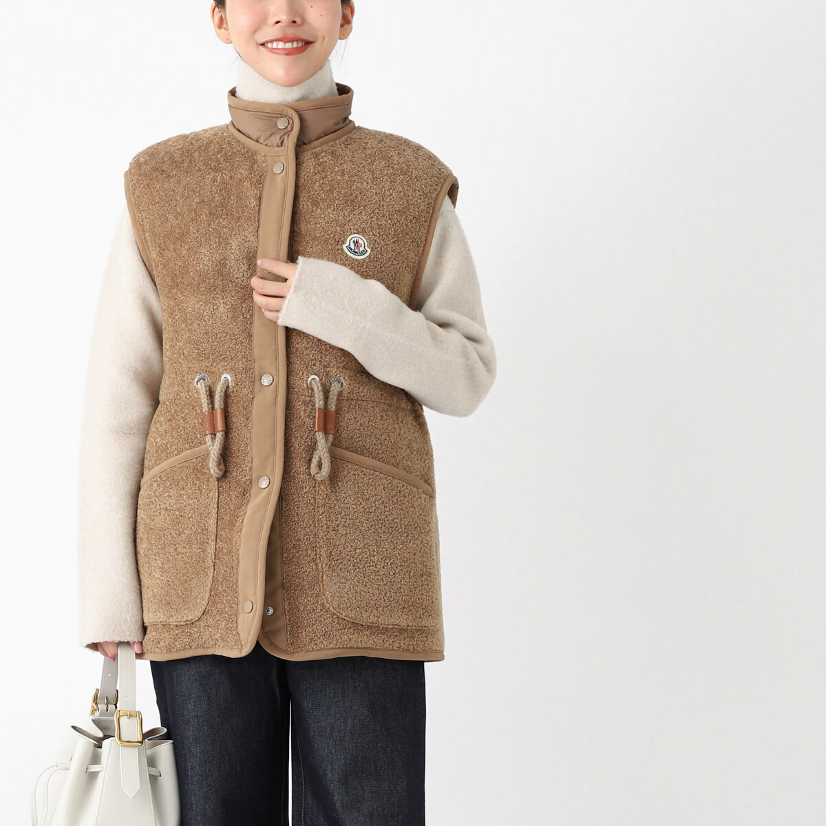 楽天市場】モンクレール MONCLER ダウンベスト ブラウン レディース