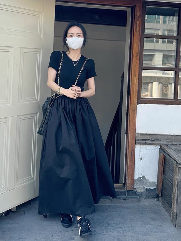 楽天市場】ドッキングワンピース. 異素材MIXワンピース ウエスト