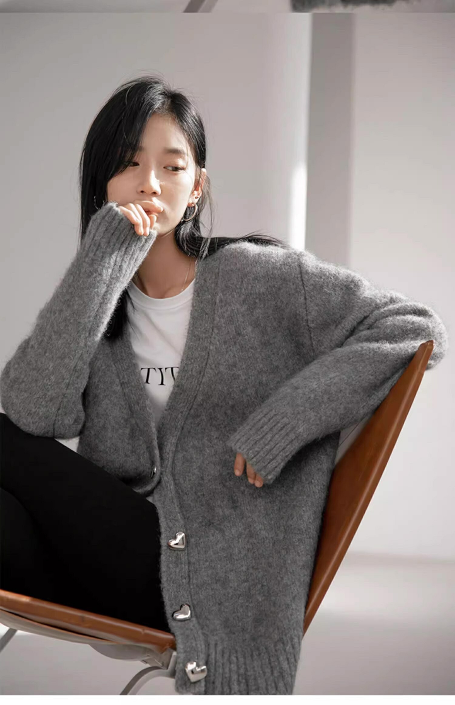 楽天市場】ハートボタンニットカーディガン ぷっくり ハート