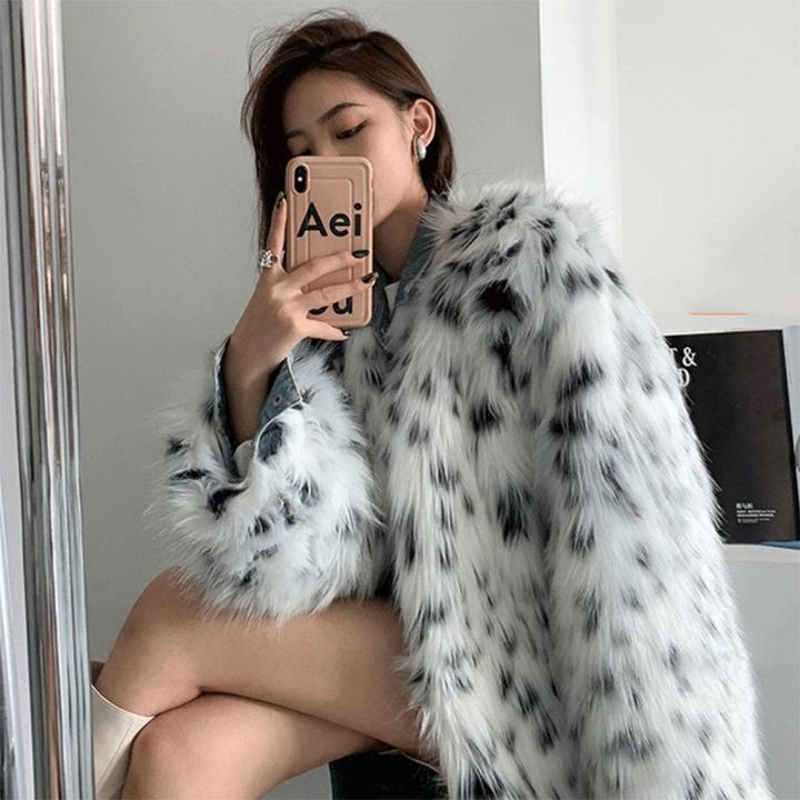 楽天市場】レオパード柄 ファーコート 毛皮 コート ジャケット