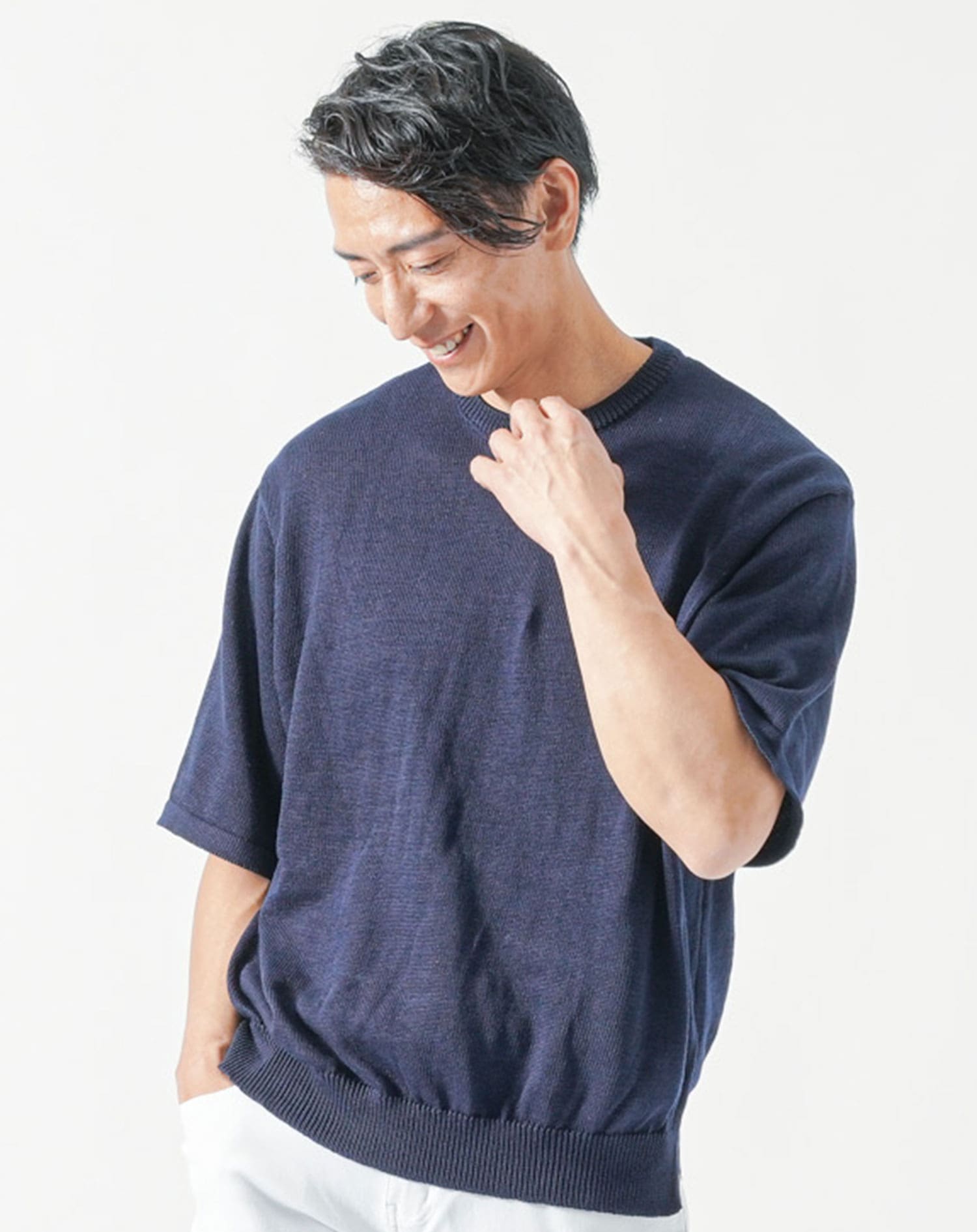 楽天市場】サマーセーター メンズ 冷感 五分袖 七分袖 サマーニット