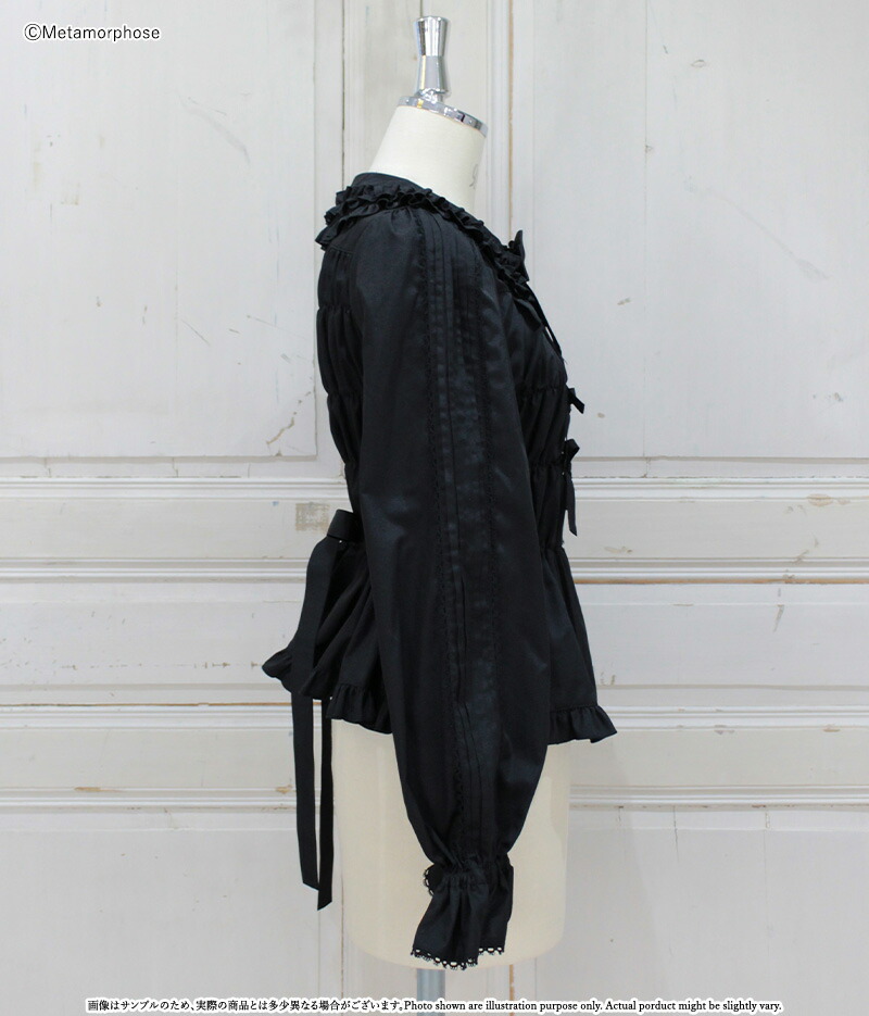 楽天市場】メタモルフォーゼ 丸襟シャーリング長袖ブラウス 【2サイズ