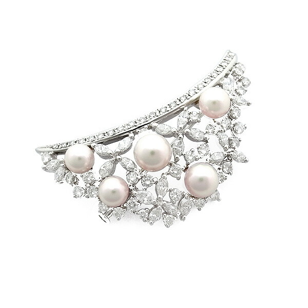 楽天市場】【緑屋質屋】田崎(タサキ・TASAKI) パール・ダイヤ ブローチ