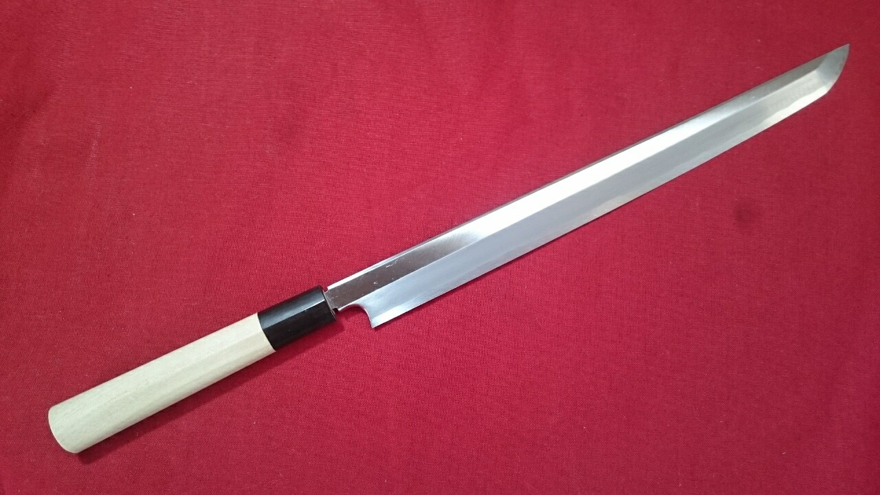 楽天市場】堺 霞仕上げ 先丸蛸引 白紙二号 刺身包丁 300mm : ミフネ