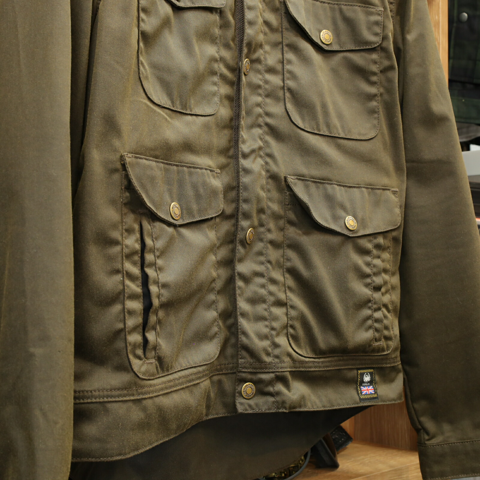 楽天市場】MERLIN マーリン ワックスコットン フライトジャケット