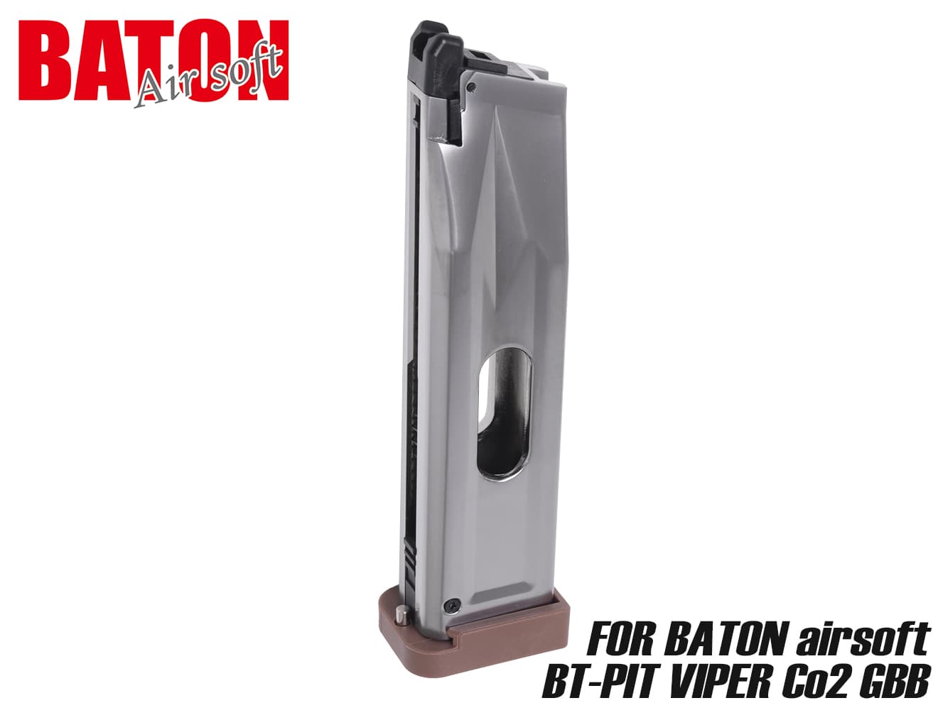 楽天市場】BATON airsoft 2011 CO2 GBB ロングマガジン FDE