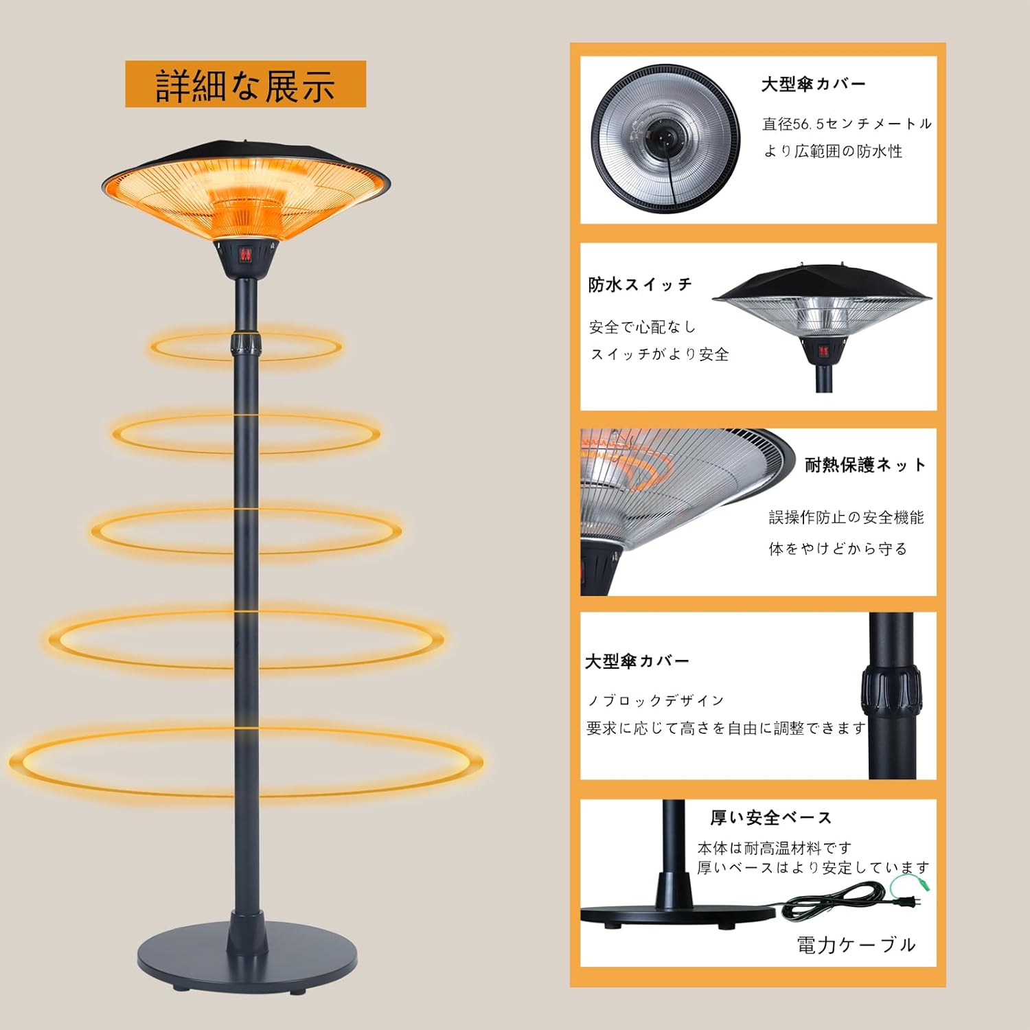 楽天市場】【2025新登場】ハロゲンヒーター 屋外ヒーター 100V 赤外線