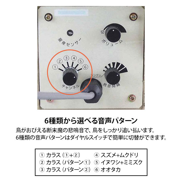 楽天市場】タイガー 鳥害対策器 天敵ニラミ トリサッタ TTN-T5 (有効