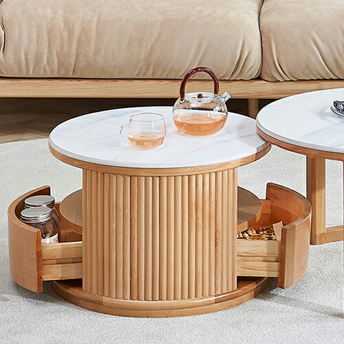 楽天市場】10%OFF+P2倍 SS限定 ネストテーブル 丸 完成品 2個セット 幅