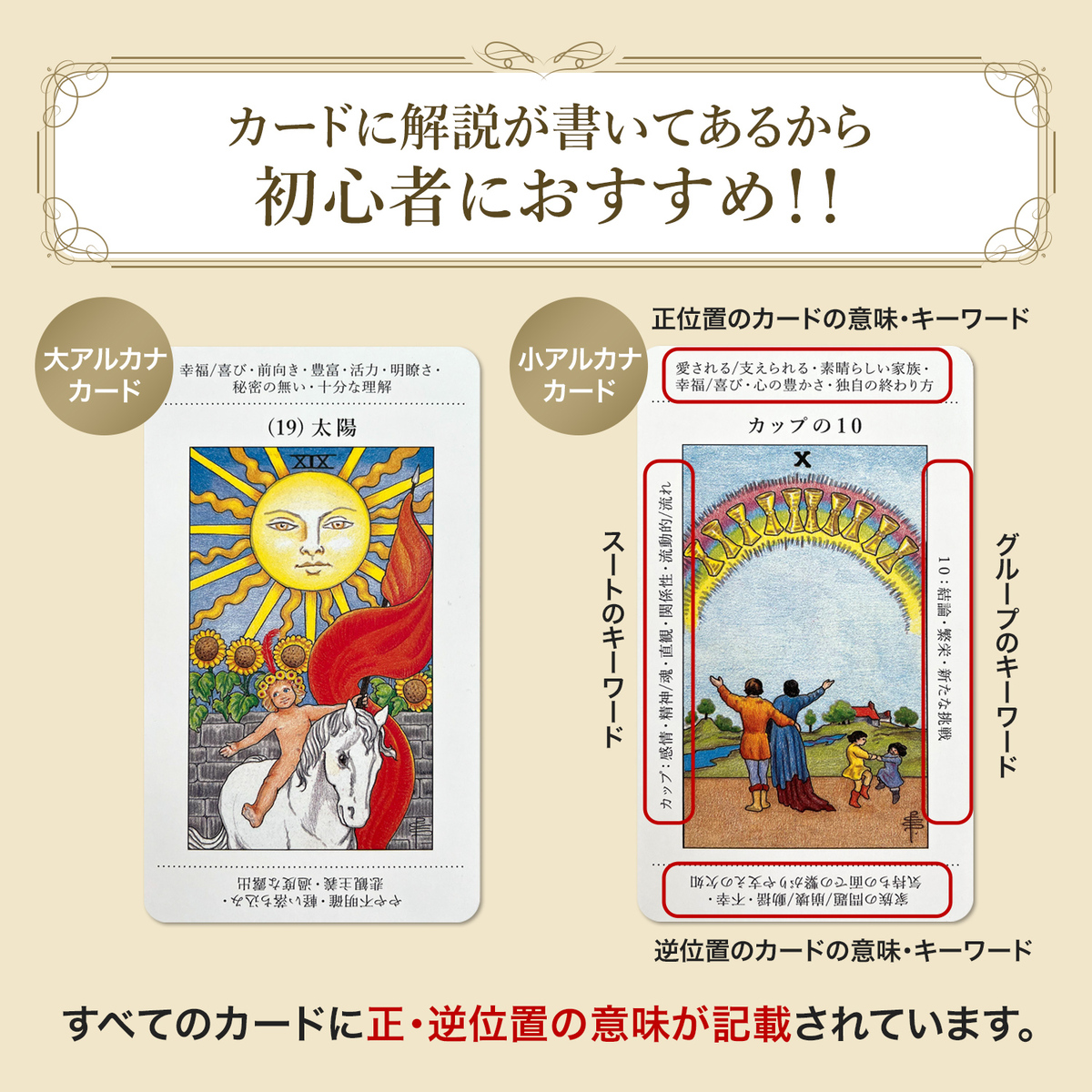 楽天市場】90ページor 60ページ日本語解説書付き 】タロットカード