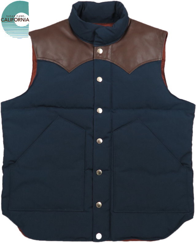 楽天市場】SUGAR CANE/シュガーケーン LEATHER YOKE T/C DOWN VEST