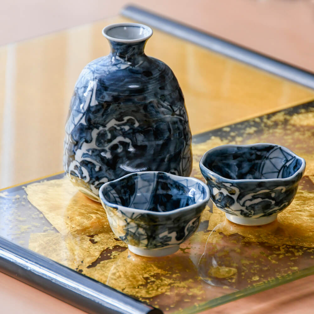 楽天市場】京焼 清水焼 徳利・猪口セット 六齋窯 染付龍 村田幸之助