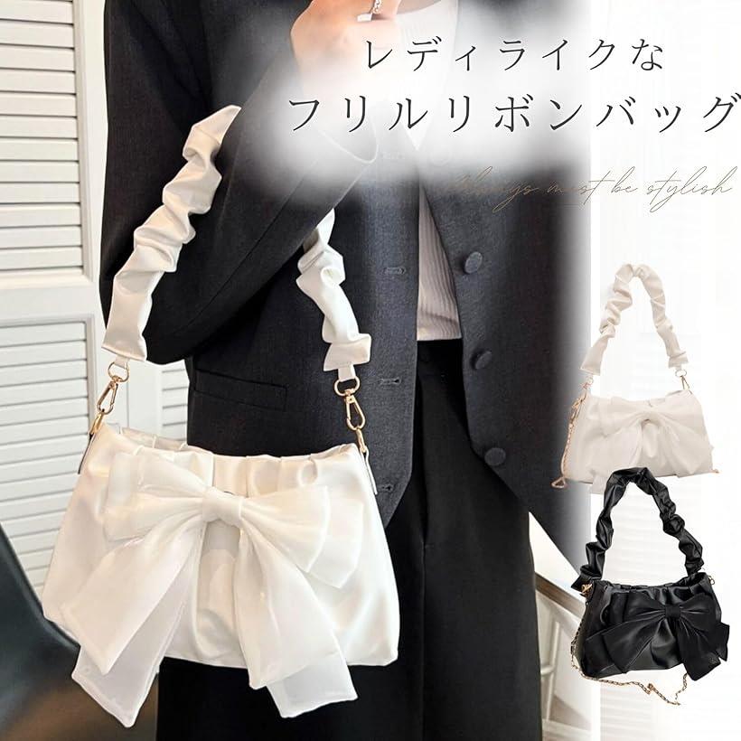 楽天市場】ギャザー ショルダーバッグ リボン レディース リボンバッグ