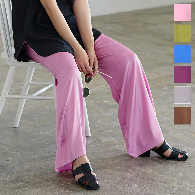 楽天市場】リラックスウエストゴムサテンパンツ [M3019] レディース