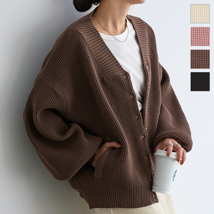 楽天市場】ワッフルニットブルゾン [K1174] レディース セーター 上着