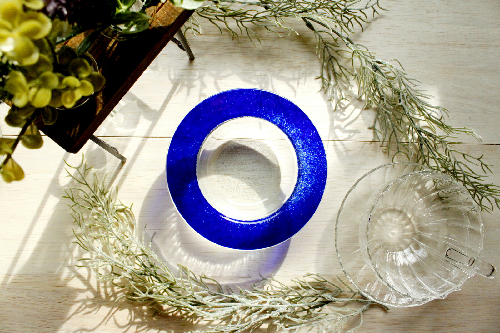 楽天市場】【5・0のつく日限定！ポイント10倍】 ガラス皿 青 ブルー