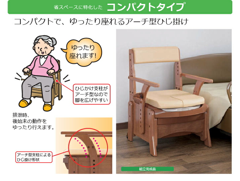 楽天市場】アロン化成 安寿 家具調トイレ セレクトR コンパクトタイプ