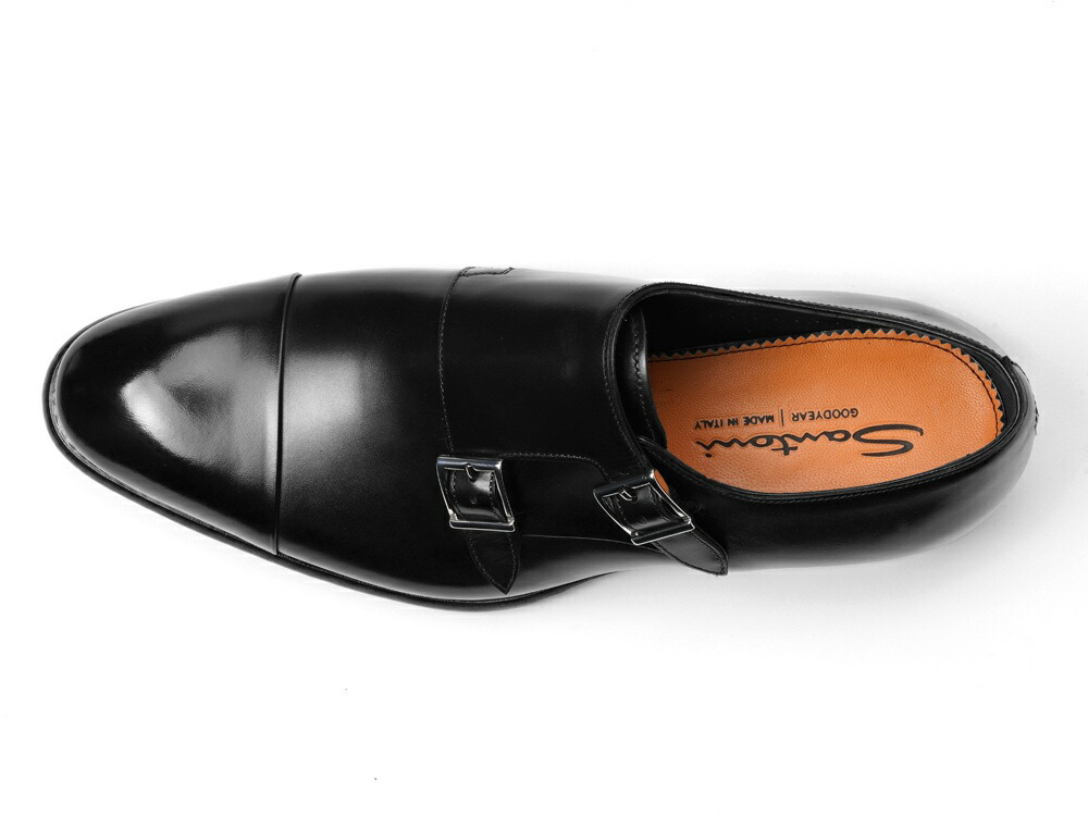 楽天市場】サントーニ SANTONI 11652 ダブルモンクストラップ ブラック