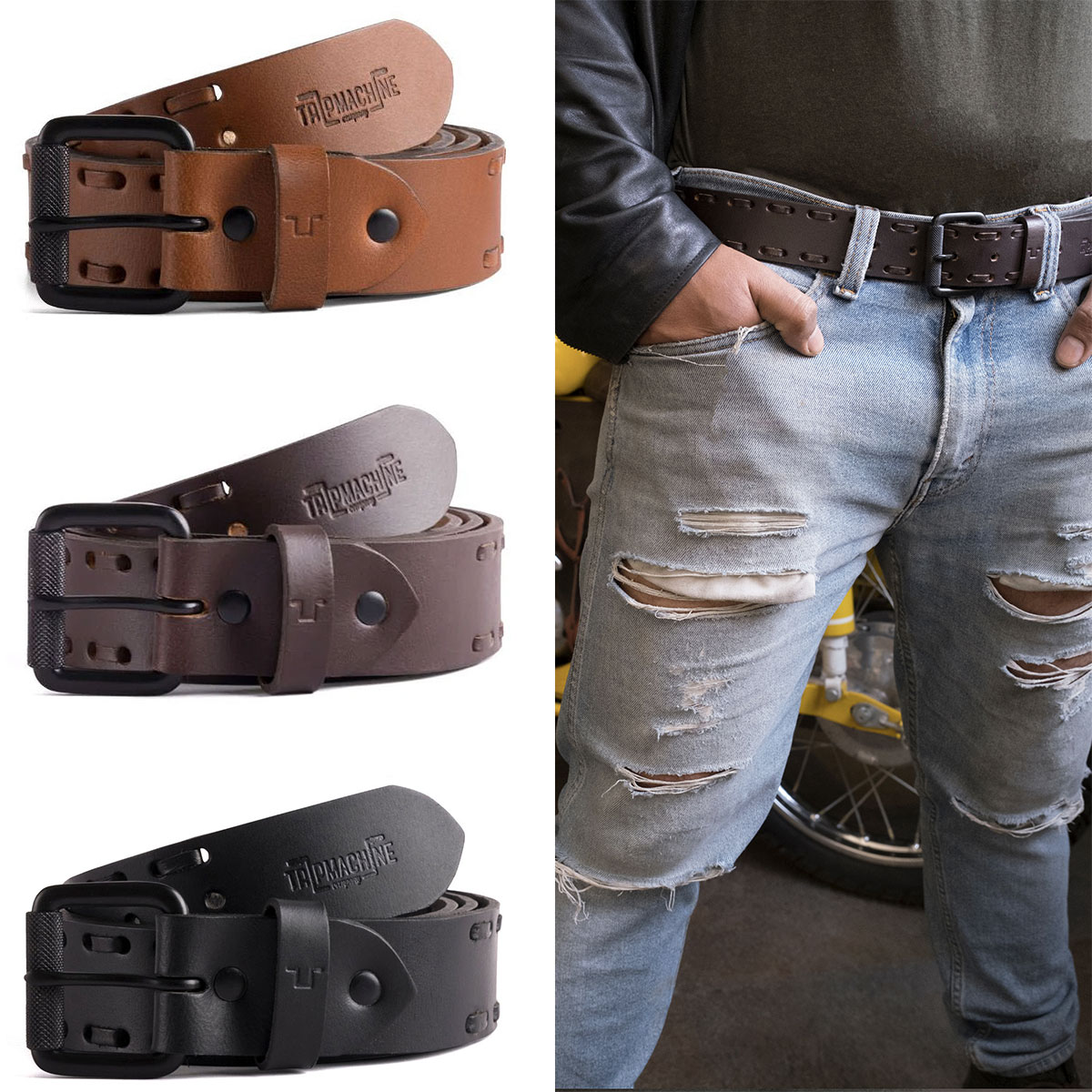 楽天市場】トリップマシン ベルト ブロンコ ベルト バイク 雑貨 Trip