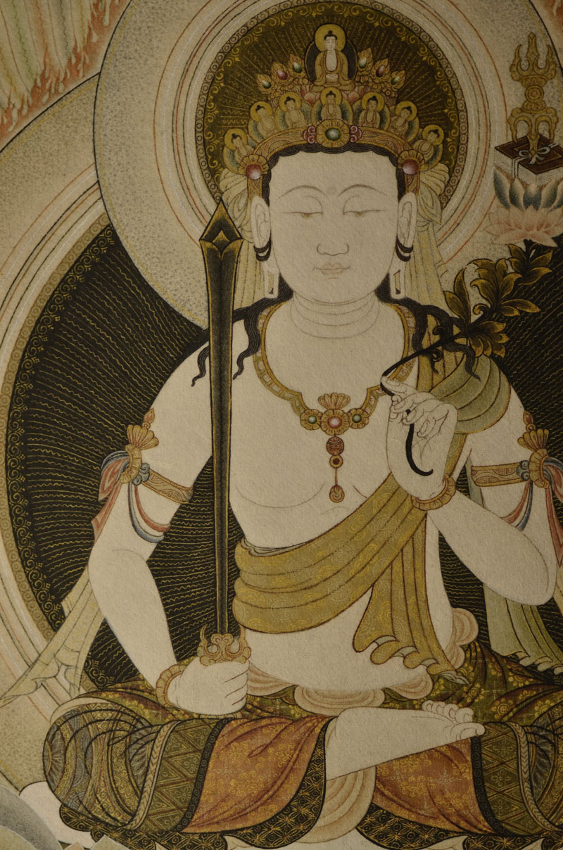 楽天市場】文殊菩薩 仏画掛け軸（半切サイズ） : 仏像仏画チベット美術