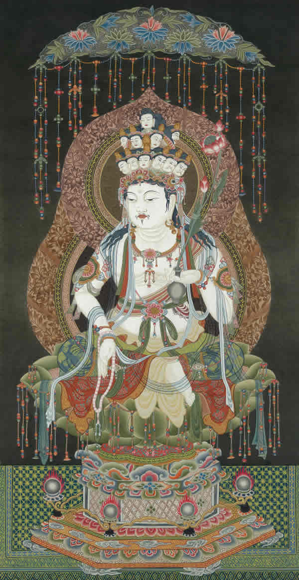 楽天市場】肉筆仏画 十一面観音 : 仏像仏画チベット美術卸の天竺堂