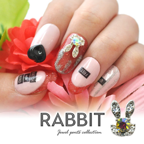 3dネイルパーツ ネイル うさぎ 数字 ネイルパーツ デコパーツ 3dネイル