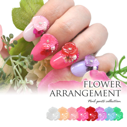 楽天市場】フラワー パーツ 選べる8色 カラフル 樹脂 立体 3D ネイル