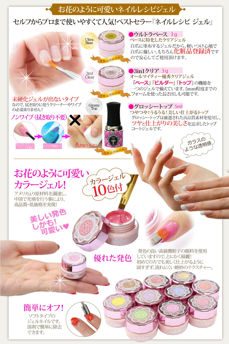 楽天市場】【お家サロン開業】ジェルネイル キット スターターセット
