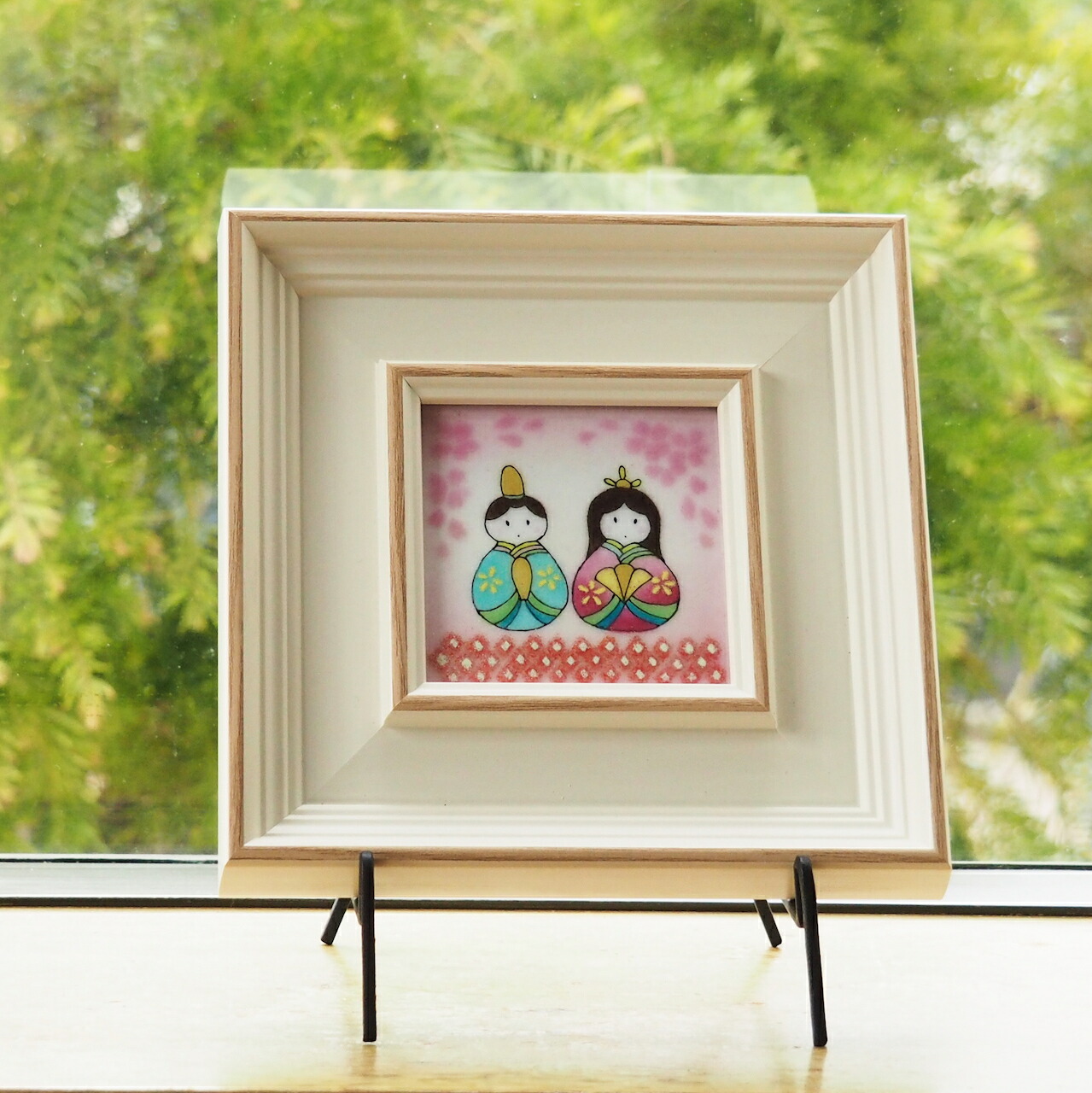 楽天市場】miniおひなさま 七宝焼 七宝焼き 七宝絵画 額 水彩画 版画