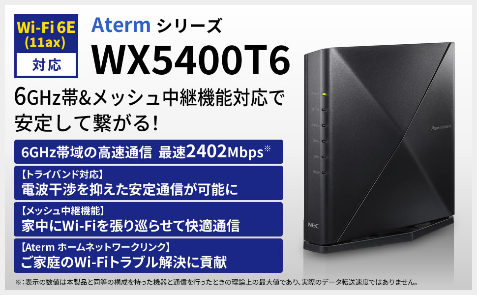楽天市場】NEC Aterm WX5400T6/MS 無線LANルーター ペアリング済み 2台