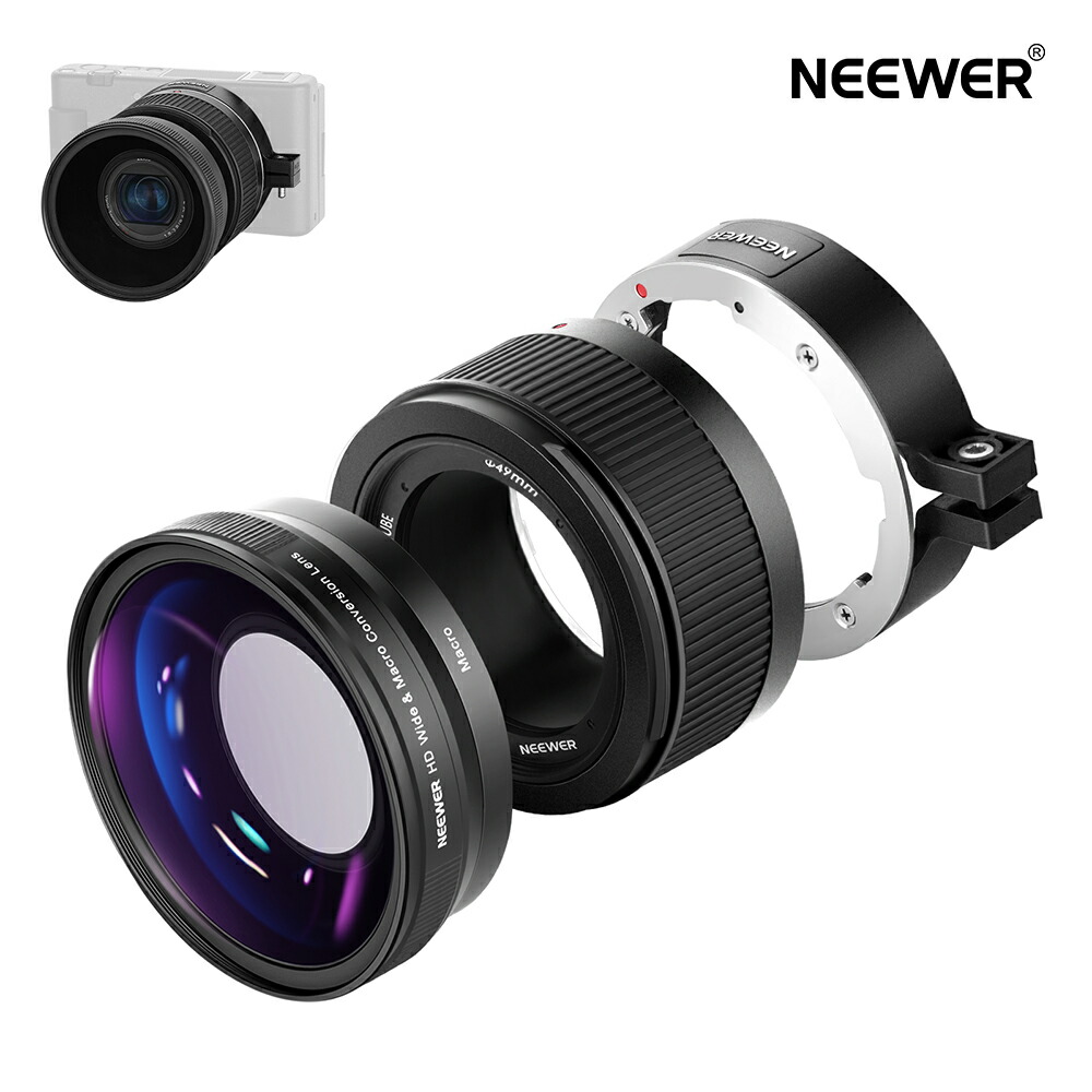 楽天市場】NEEWER 広角レンズ Sony ZV1専用 2-in-1 18mm HD広角と10倍