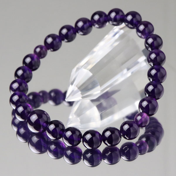 楽天市場】数珠ブレスレット 約8ミリ 3A 紫水晶【腕輪念珠