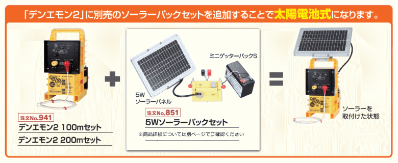 楽天市場】末松電子 電気柵セット #941 デンエモン2_100mセット