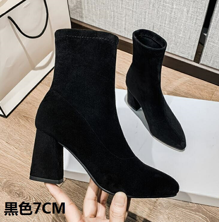 楽天市場】チャンキーヒール 太めヒール 5cm/7cm ショートブーツ