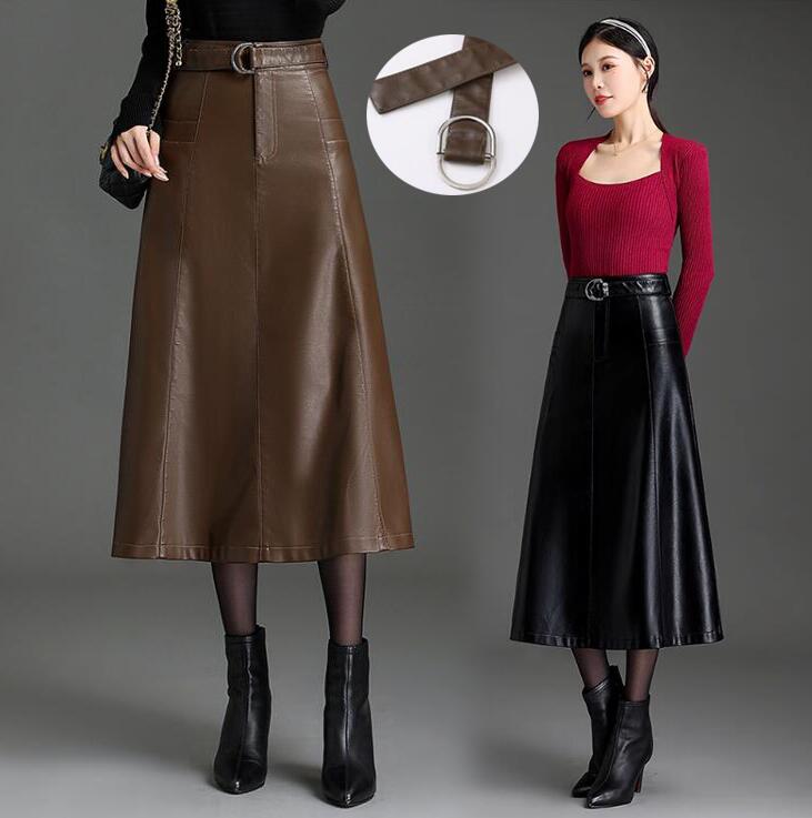 楽天市場】ベルト付き ハイウエスト レディース ロングスカート ミモレ