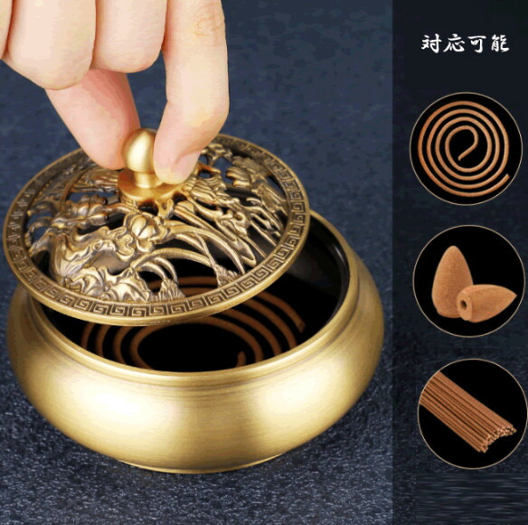 楽天市場】香炉 仏具 真鍮製 仏壇 香炉 蓮 魚 癒しグッズ 線香立て